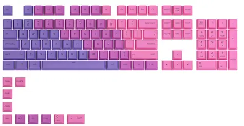 Glorious vyměnitelné klávesy GPBT US Nebula / 114 ks / US layout / Cherry MX(+) 