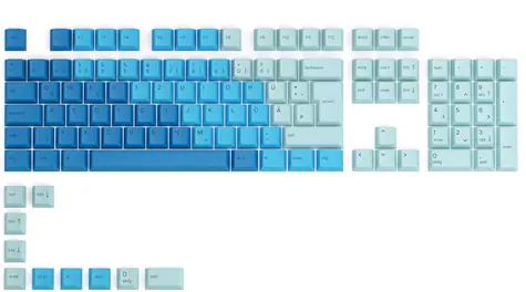 Glorious vyměnitelné klávesy GPBT DE Caribbean Ocean / 115 ks / DE layout / Cherry MX(+) 