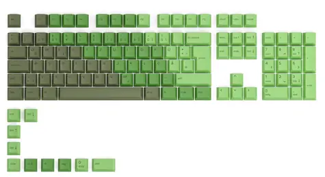 Glorious vyměnitelné klávesy GPBT DE Olive / 115 ks / DE layout / Cherry MX(+) 