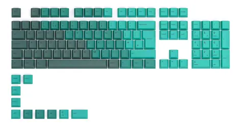 Glorious vyměnitelné klávesy GPBT UK Rain Forest / 115 ks / UK layout / Cherry MX(+) 