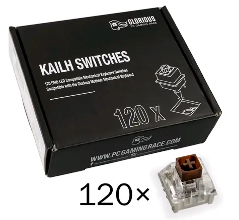Glorious mechanické spínače Kailh Box Brown 120 ks hnědá