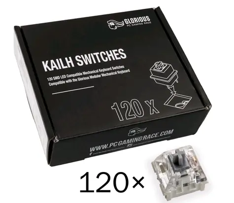 Glorious mechanické spínače Kailh Speed Silver 120 ks stříbrná
