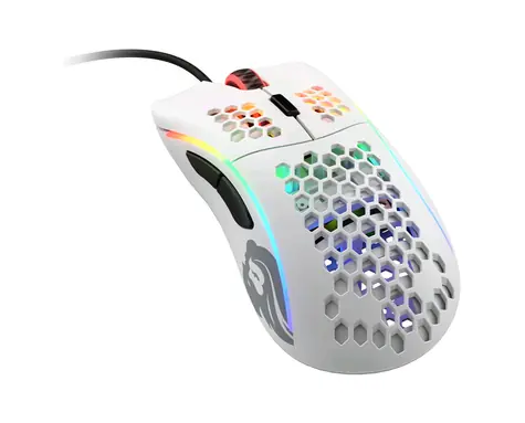 Glorious Model D matná bílá / herní myš / 12000 DPI / 6 programovatelných tlačítek / RGB / 2m