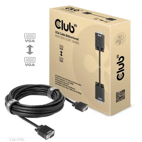 CLUB3D CAC-1710 kabel VGA M/M 10m černá / FHD 