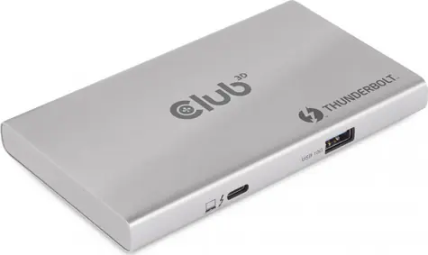 CLUB3D CSV-1580 Thunderbolt USB hub 5v1 stříbrná / 4x USB-C / USB-A 
