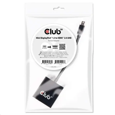 CLUB3D CAC-2170 adaptér Mini DisplayPort na HDMI / 4K 60Hz