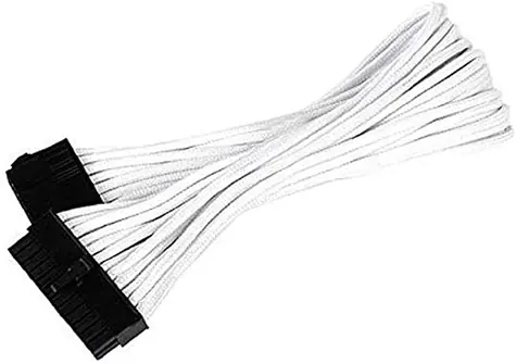 SilverStone 24-pin ATX kabel 30cm bílá / prodlužovací / individuálně opletené kabely