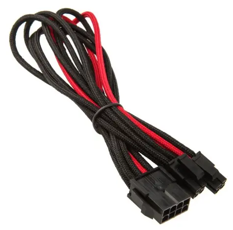 SilverStone kabel 8-pin EPS > 4+4-pin ATX/EPS 30 cm černo-červená