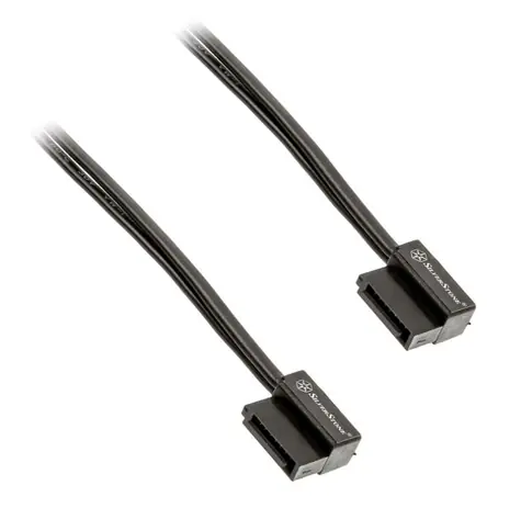 SilverStone SST-CP11B Super Low Profile SATA 6G kabel 50 cm černá / ploché konektory / 90° 
