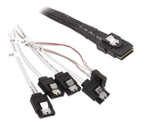 SilverStone SST-CPS03 kabel SAS mini 36-pin > 4x SATA 50cm černá