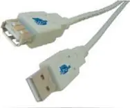 MicroConnect Propojovací kabel USB 2.0 M - USB 2.0 F 0.1m bílá / 480 Mbit/s