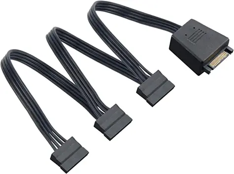 SilverStone CP06-L Y-kabel pro SATA napájení 1 na 3 černá