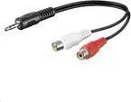 MicroConnect Audio adapter jack 3.5mm (M) - 2x RCA (F) 0.2m černá