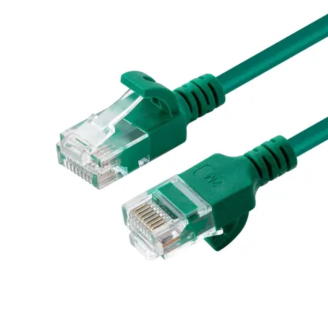 MicroConnect CAT6a U/UTP SLIM 0.5m zelená / LSZH