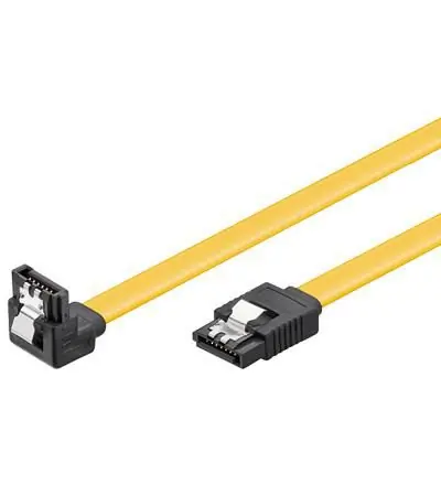 MicroConnect Propojovací kabel SATA 7pin 90° úhel - SATA 7pin 0.5m žlutá / SATA III
