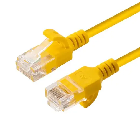 MicroConnect CAT6a U/UTP SLIM 0.25m žlutá / LSZH