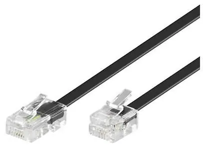 MicroConnect Modulární kabel RJ11 - RJ45 1m černá