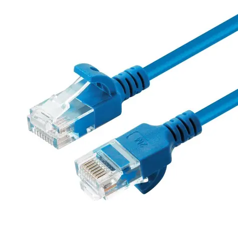 MicroConnect CAT6a U/UTP SLIM 0.5m modrá / LSZH