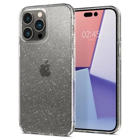 Spigen Liquid Crystal Glitter ochranný kryt pro Apple iPhone 14 Pro čirá