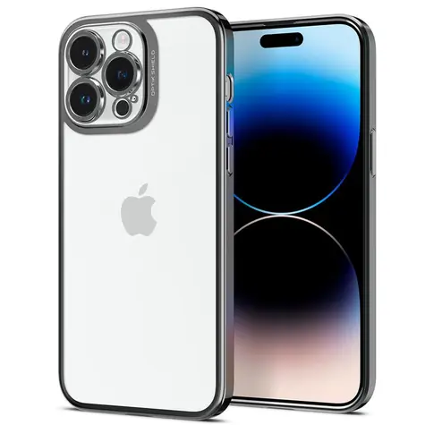 Spigen Optik Crystal pouzdro pro Apple iPhone 14 Pro Max chrome šedá