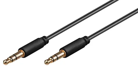 MicroConnect Slim audio kabel 3-pin Jack 3.5mm - Jack 3.5mm 2m černá