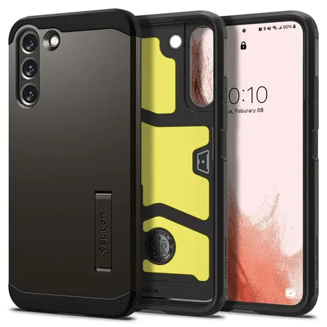 Spigen Tough Armor ochranný kryt pro Samsung Galaxy S22 gunmetal 