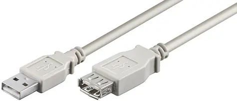 MicroConnect kabel USB2.0 A (M) - USB2.0 A (F) 2m šedá / 480Mbit/s