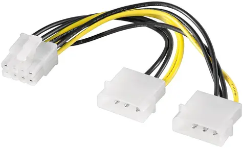 MicroConnect Interní napájecí kabel 2x 5.25 konektor (Molex 3pin) - PCIe 8pin