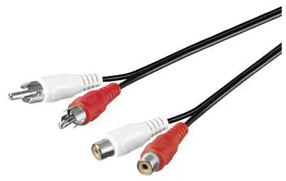 MicroConnect Stereo kabel 2x RCA (M) - 2x RCA (F) 1.5m černá