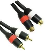 MicroConnect Stereo kabel 2x RCA (M) - 2x RCA (F) 2.5m černá