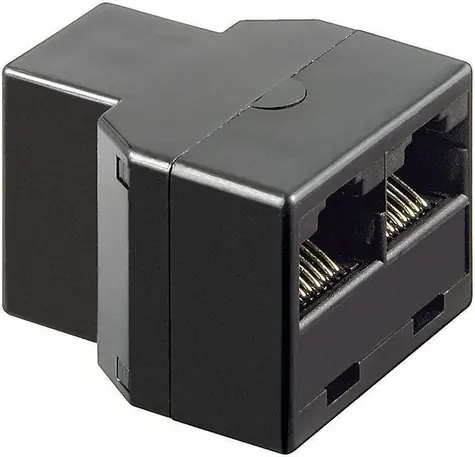 MicroConnect Modulární spojka RJ45 (F) - 2x RJ45 (F) černá
