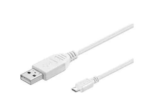 MicroConnect kabel USB2.0 A (M) - microUSB B (M) 0.3m bílá / 480Mbit/s
