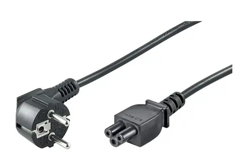 MicroConnect Síťový napájecí kabel Schuko 90° úhel - C5 0.5m černá