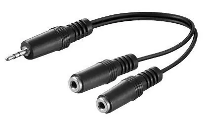 MicroConnect Audio Y-kabel stereo mini jack 3.5mm (M) - 2x 3.5mm mini jack (F) 0.2m černá