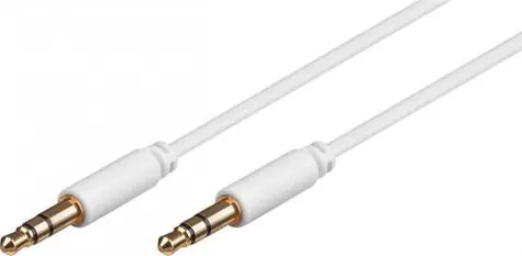 MicroConnect Slim audio kabel 3-pin Jack 3.5mm - Jack 3.5mm 1m bílá