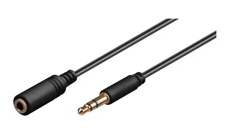 MicroConnect kabel pro sluchátka 3-pin Jack 3.5mm (M) - Jack 3.5mm (F) 1m černá