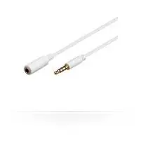 MicroConnect Slim audio kabel 4-pin Jack 3.5mm (M) - Jack 3.5mm (F) 1m bílá
