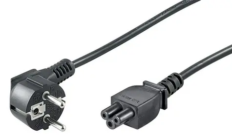 MicroConnect Síťový napájecí kabel Schuko 90° úhel - C5 1m černá