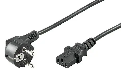 MicroConnect Síťový napájecí kabel Schuko 90° úhel - C13 1m černá