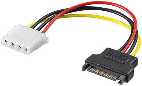 MicroConnect redukce napájení MOLEX (4-pin) (F) - SATA (15-pin) (M) 0.2m
