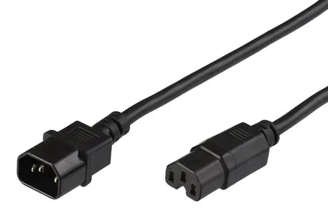 MicroConnect Prodlužovací kabel C14 - C15 0.5m černá