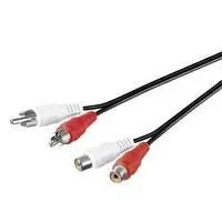 MicroConnect Stereo kabel 2x RCA (M) - 2x RCA (F) 5m černá