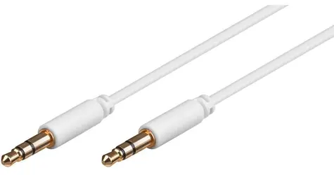 MicroConnect Slim audio kabel 3-pin Jack 3.5mm - Jack 3.5mm 1.5m bílá