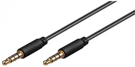 MicroConnect Slim audio kabel 4-pin Jack 3.5mm - Jack 3.5mm 1.5m černá