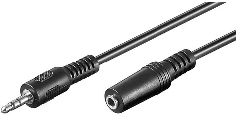 MicroConnect prodlužovací kabel 3-pin Jack 3.5mm (M) - Jack 3.5mm (F) 5m černá