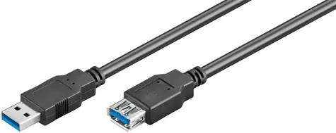 MicroConnect kabel USB3.0 A (M) - USB3.0 A (F) 0.5m černá / 5000Mbit/s