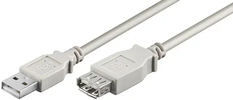 MicroConnect kabel USB2.0 A (M) - USB2.0 A (F) 5m šedá / 480Mbit/s