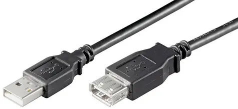 MicroConnect kabel USB2.0 A (M) - USB2.0 A (F) 5m černá / 480Mbit/s