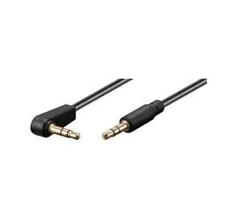 MicroConnect Slim audio kabel 3-pin Jack 3.5mm 90° úhel - Jack 3.5mm 1.5m černá
