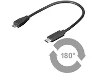 MicroConnect kabel USB3.1 C (M) - microUSB2.0 B (M) 0.2m černá / 480Mbit/s